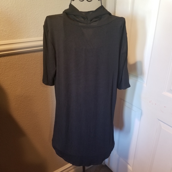 H by Halston Black Front Bottom Knot Top Size Medium Poly Spandex Mix - Picture 3 of 6